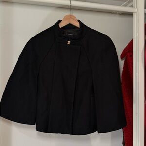 BCBGMaxAzria Classic Black Wool Cape